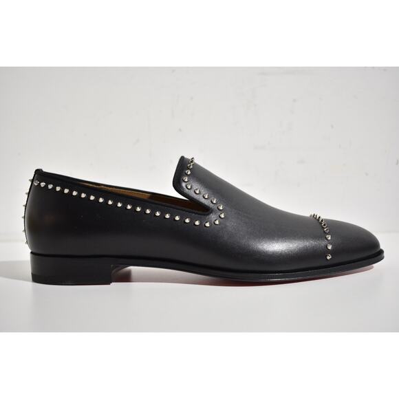 Christian Louboutin Dandy Cloo Flat Black Calf Leather Spike Dress Loafer 43 10 main image 8